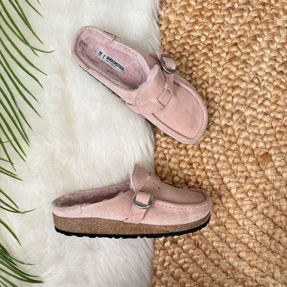 Birkenstock Buckley Shearling Suede Leather Slip On Clogs
Pastel Pink - Picture 2 of 10